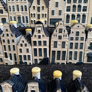 71-105 KLM Delft Blue House, KLM Dutch Houses, Netherland Holland Canal Houses, Amsterdam Row Houses Set, KLM Business Class Bottle Houses