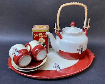 Droste Cacao Kopjes en Mokken - Nederlands - Vintage 1920-1930 - Chocolademelk Servies