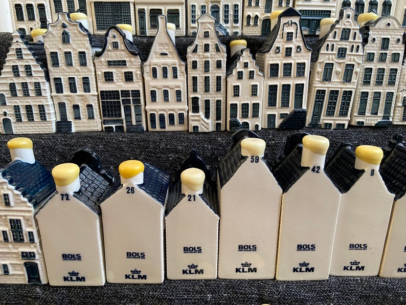 36-70 KLM Delft Blue House, KLM Dutch Houses, Netherland Holland Canal Houses, Amsterdam Row Houses Set, KLM Business Class Bottle Houses image 1