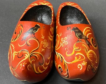 Dutch Wooden Holland Shoes, Traditional Footwear Clogs Slippers Wooden, Wood Klomp Clogs With Closed Back, Hand  Painted  Wood Clogs