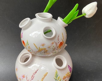 Tulip Flower Vase, White  Dutch Art Vase, Modern Dutch design Tulip  Vase