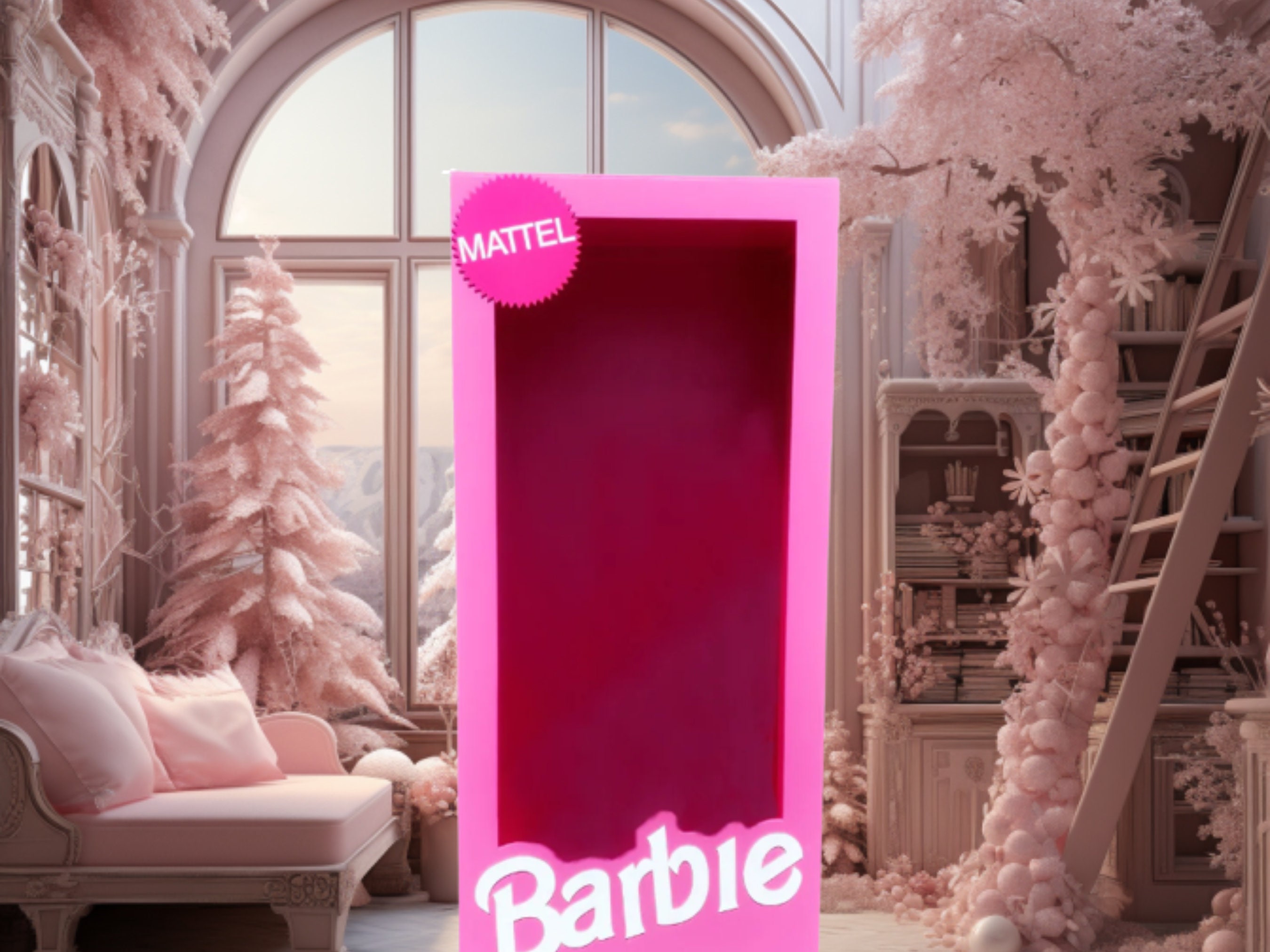 Xmas Barbie Box Digital Backdrop Christmas Barbie Overlay Barbie Box