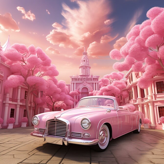 Pink Barbie Cars Barbie Cars Backdrops Barbie Cars Bundle Pink Cars ...