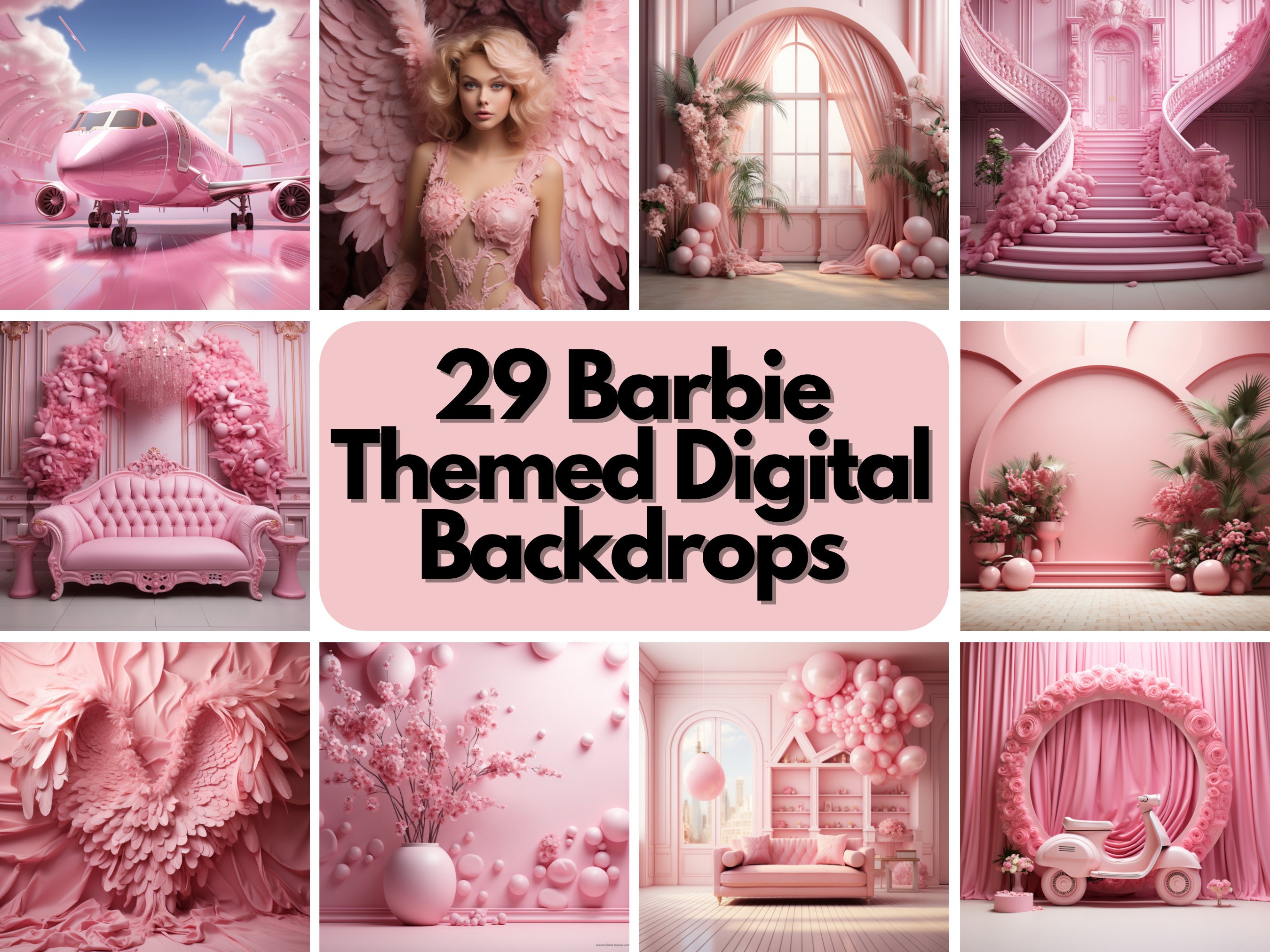 Barbie silhouette backdrop clearance