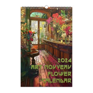 Art Nouveau Flower Wall Calendar (2024) - 11" x 17"