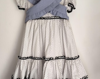 Besticktes Flamencokleid für Mädchen, Flamencokleid aus Baumwolle, Flamencokleid für Kinder, weißes Sevillanas-Kleid, weißes Flamencokleid