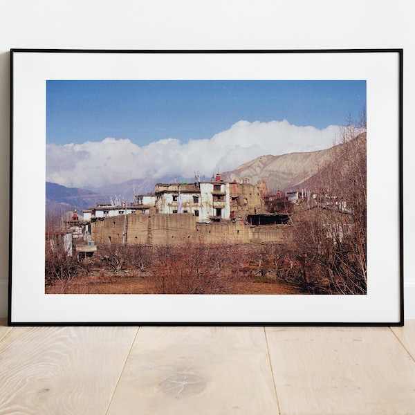 Film photography Nepal - Jharkot village - Digital print - Travel poster - Himalayan mountain landscape