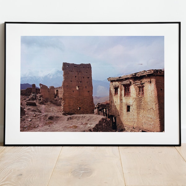 Photographie argentique Népal - Ruine du Mustang - Impression numérique 35mm - Affiche de voyage