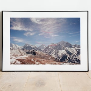 View from the summit of Tserko Ri - Nepal film photography - Mountain wall art print - Himalayas - Langtang Valley