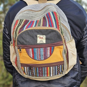 Sac à dos en chanvre himalayen - Fait main au Népal - Unique, écologique et durable