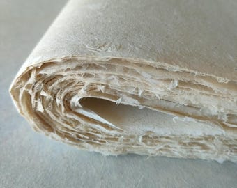 Nepalees Lokta-papier 130 g/m² - 50 x 75 cm / 20 x 30 inch - Gestructureerd, dik en milieuvriendelijk handgemaakt papier voor boekbinden, doe-het-zelfprojecten, lampenkappen en drukwerk.