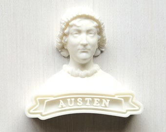 Jane Austen 3D Printed Plastic Fridge Magnet Gift For Literary Lovers