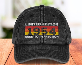 70th Birthday Hat, Custom Embroidered Hats, Born in 1954, Aged to Perfection, Custom Bucket Hats, Embroidered Beanies, 70th Birthday Gift