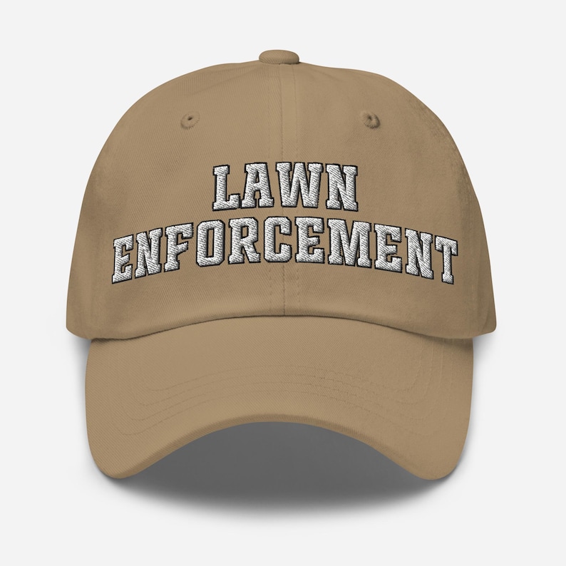 Lawn Enforcement Hat, Funny Dad Hat for Landscapers & Lawn Care Lovers, Mowing Gift for Him, Yard Work Baseball Cap, Lawn Care Humor