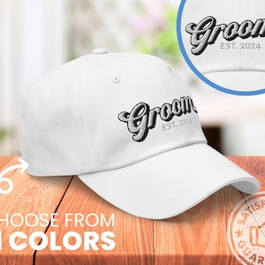 Groom Hat 2024, Bachelor Party Hats, Fiance Gift for Him, Embroidered Baseball Cap, Wedding Party Gifts, Hat for New Fiance,