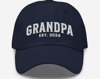 Grandpa Custom Embroidered Hat, Custom Dad Hats, New Grandpa 2024, New grandparent, Pregnancy Announcement, Personalized Gifts