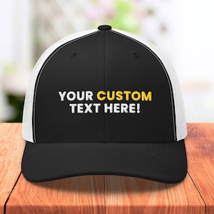 Custom Embroidered Hat, Trucker Hat Men, Customized Text, Retro Snapback Custom Hats