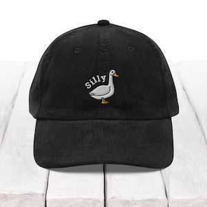 Silly Goose Hat, Embroidered Corduroy Hat