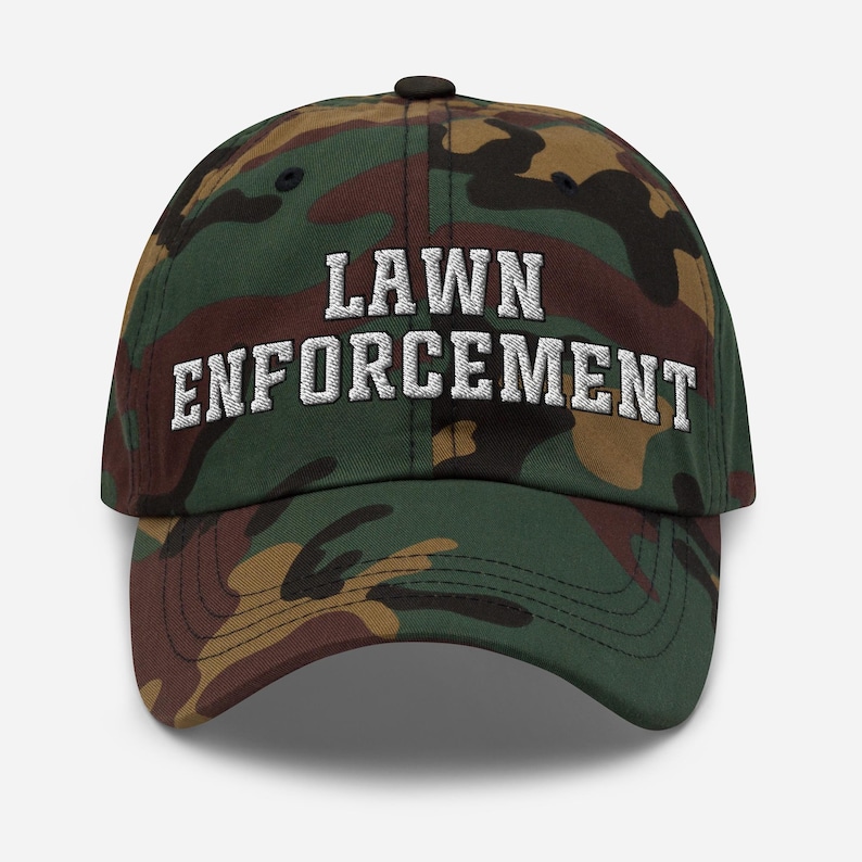 Lawn Enforcement Hat, Funny Dad Hat for Landscapers & Lawn Care Lovers, Mowing Gift for Him, Yard Work Baseball Cap, Lawn Care Humor