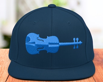 Violin Embroidered Snapback Hat, Musician&#39;s Stylish Accessory for Men & Women, Fiddle teacher and student, Adjustable Cap
