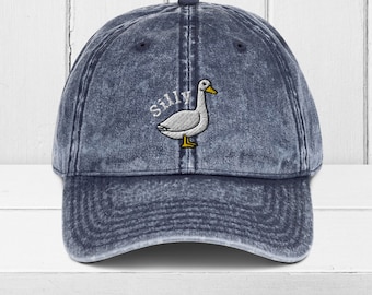 Silly Goose Hat, Vintage Baseball Cap, Custom Embroidered Hat, Cute Valentines day Gift, Goose Lovers Gift, Animal Hat, Funny Goose Gifts