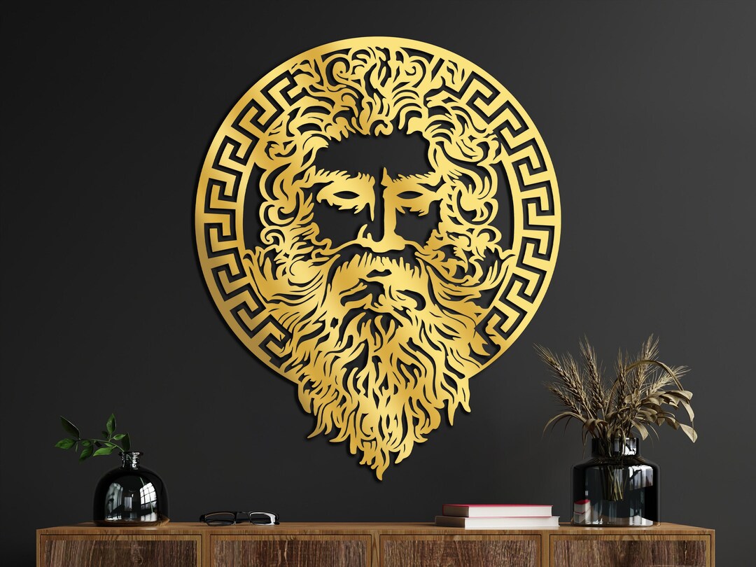 Zeus Metal Wall Art Greek Mythology Wall Art Metal Wall Etsy