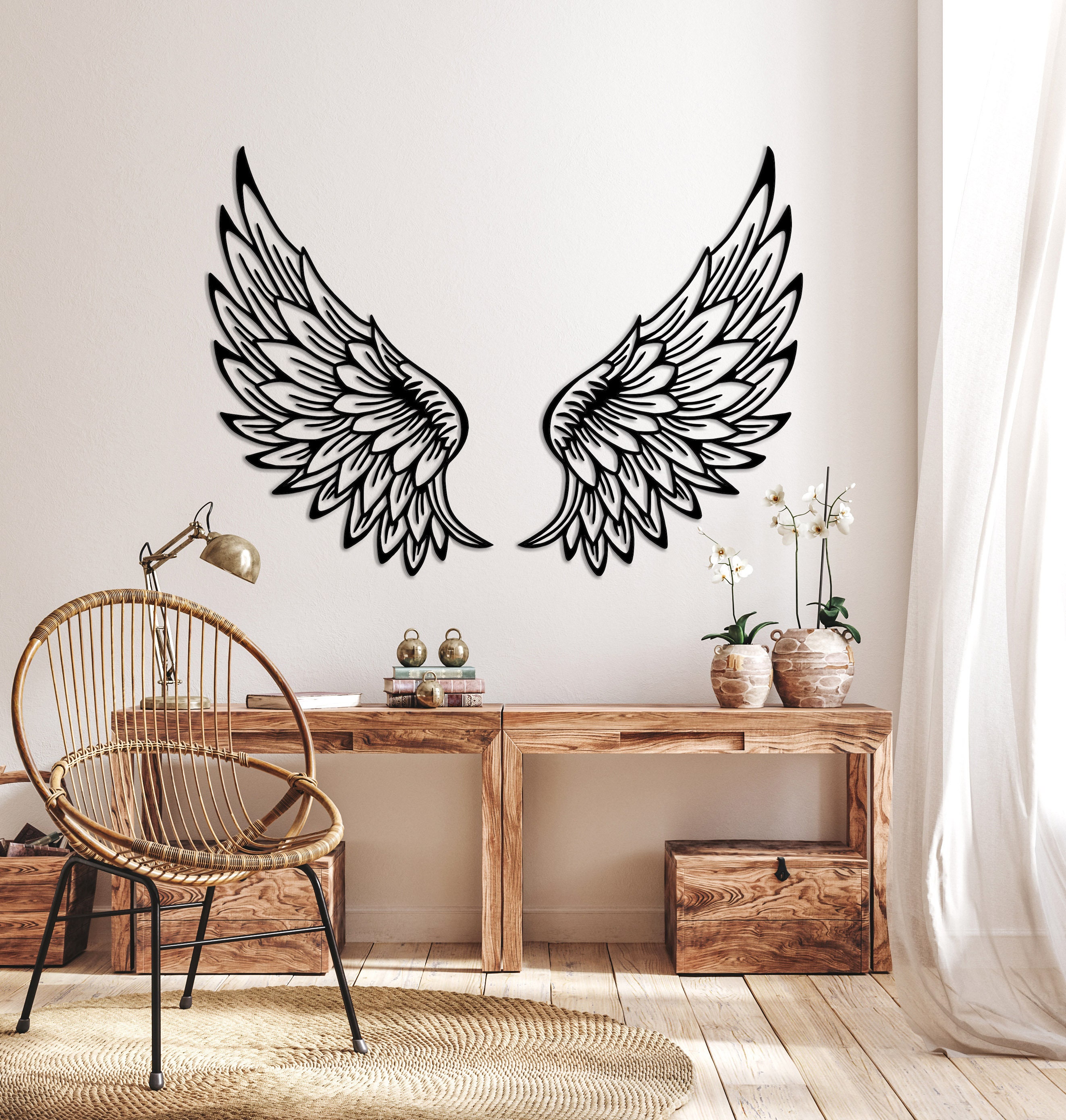Angel Wings Metal Wall Art 2 Pieces Angel Wings Wall Decor - Etsy