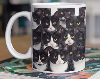 Tuxedo Cat Coffee Mug, Funny Cat Lover Mug, Cat Mom or Cat Dad Gift, Cute Cat Mug, Black and White Cat Cup, Birthday Gift for Cat Lovers