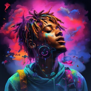 Download Collage Poster With Juice Wrld Cartoon Wallpaper