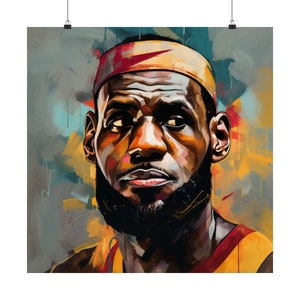 TKR LeBron James Dunk Poster for Boys Room Signed 12x18inch Unframed Canvas Wall Art for Men Room Decor #23 King-James Poster Pictures for Home Wall