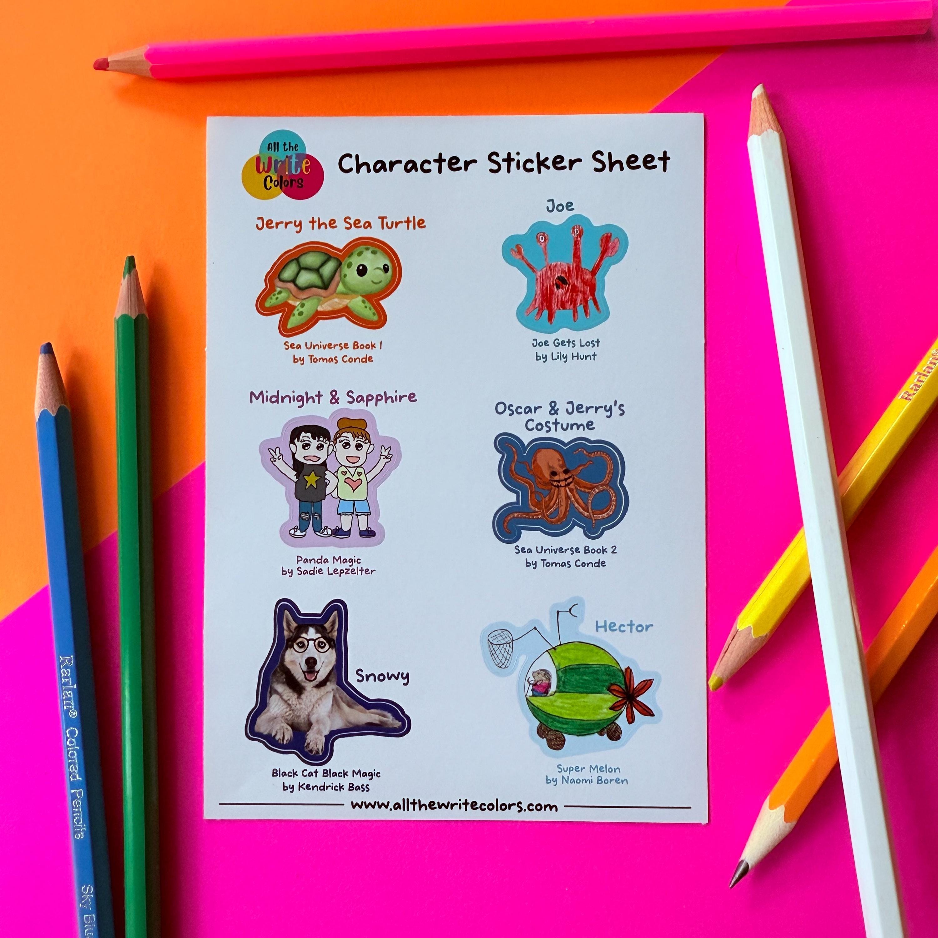 1 Custom Character Sticker Sheet Designed by Our Talented Student ...