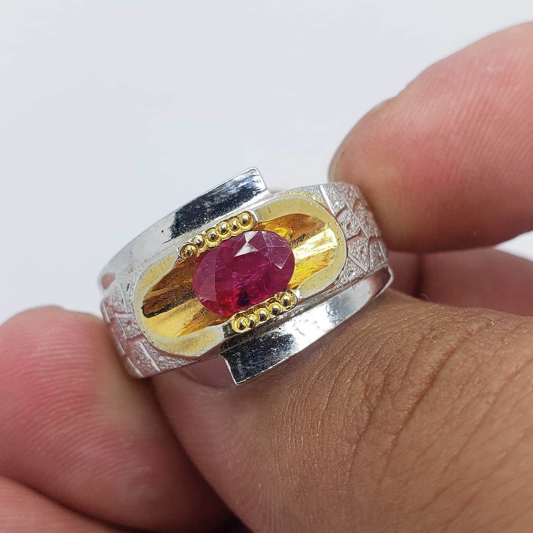 Kabli Ruby Stone Ring Afghanistan Real Natural Genuine Pigeon Blood Red ...