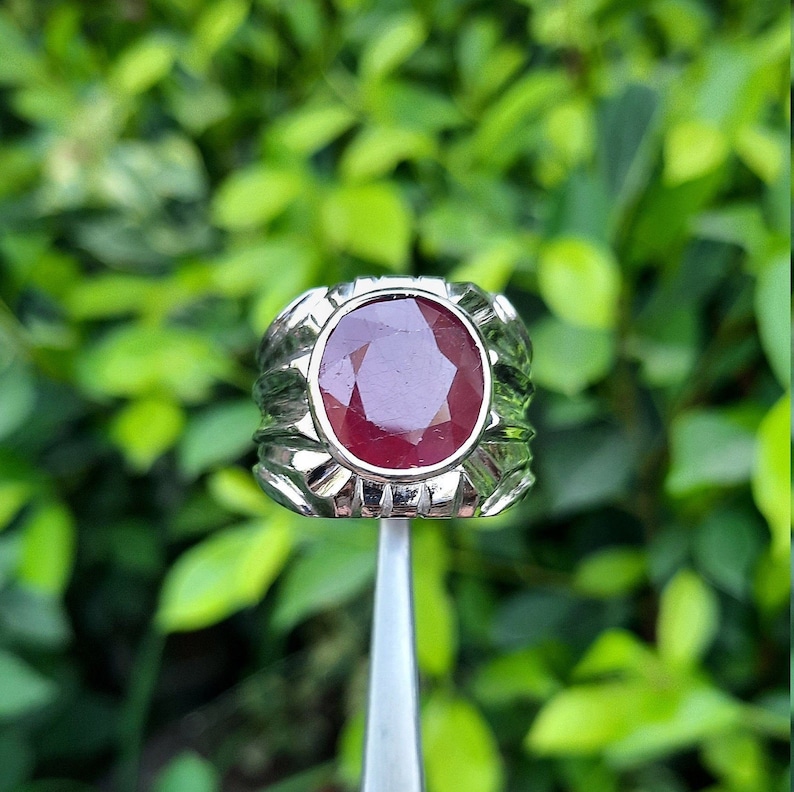 Natural Ruby Ring Real Ruby Ring Original Ruby Ring Unheated Untreated Ruby Ring Mens Genuine Ruby Ring Stone Yaqoot Stone Ring Natural Ston image 6