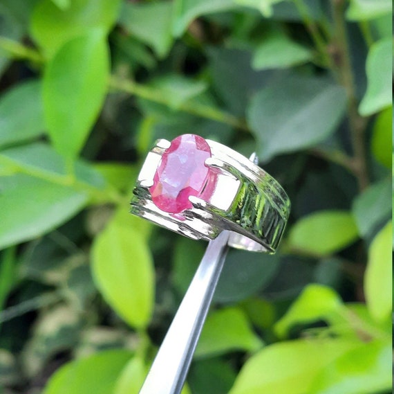 Mens Natural Ruby Ring Real Ruby Stone Ring Genui… - image 3