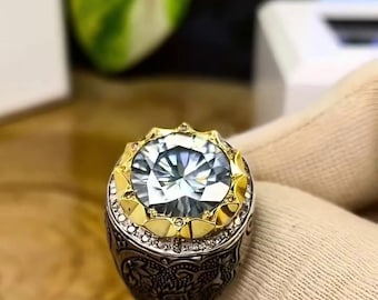 Beautiful Original Lab Created Moissanite Ring 925 Sterling Silver - Stunning Engagement Ring - Unisex Jewelry Xmas gift