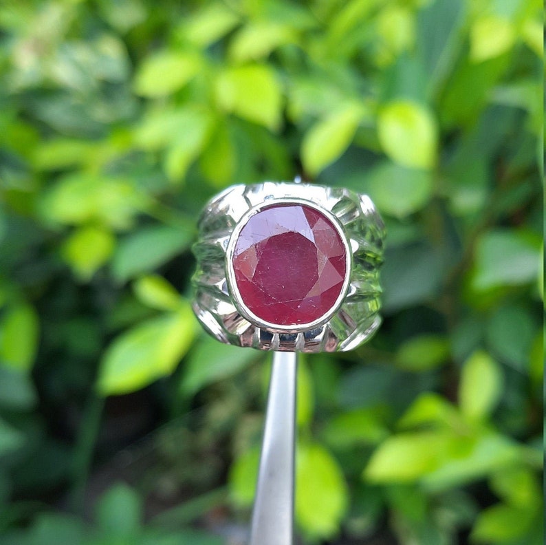 Natural Ruby Ring Real Ruby Ring Original Ruby Ring Unheated Untreated Ruby Ring Mens Genuine Ruby Ring Stone Yaqoot Stone Ring Natural Ston image 2