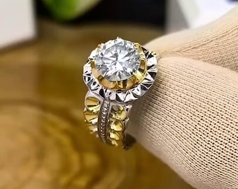 Beautiful Original Lab-Created Moissanite Ring in 925 Sterling Silver - Fire Brilliance Holiday Gift - Xmas Gift Christmas Sale