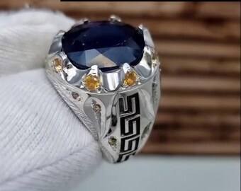 Natural African Blue Sapphire Ring 925 Sterling Silver - Handmade New Year Gift - Genuine African Sapphire Jewelry