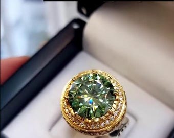 Original Moissanite Ring 925 Sterling Silver Handmade Ring - New Year Gift for Her - Dazzling Fire Gemstone Jewelry