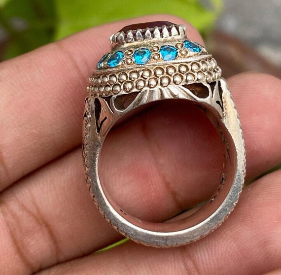 Top Quality African Ruby Stone Silver Ring Natura… - image 6