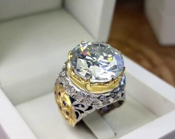 Original Xmas Moissanite Ring 925 Sterling Silver - Sparkle Moissanite - Premium Lab-Grown Stone - Brilliant Cut