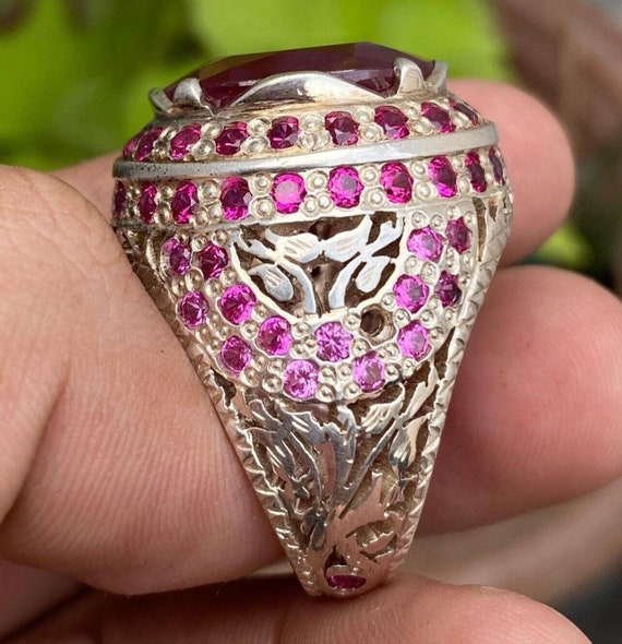 Natural African Ruby Ring African Ruby Stone Ring… - image 5