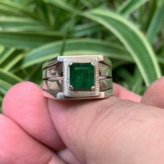 Top Quality Vivid Green Swat Emerald Zamurd Stone Sterling Silver 925 Ring AAA Quality Swat Emerald Stone Ring Real Genuine Emerald Ring Etsy