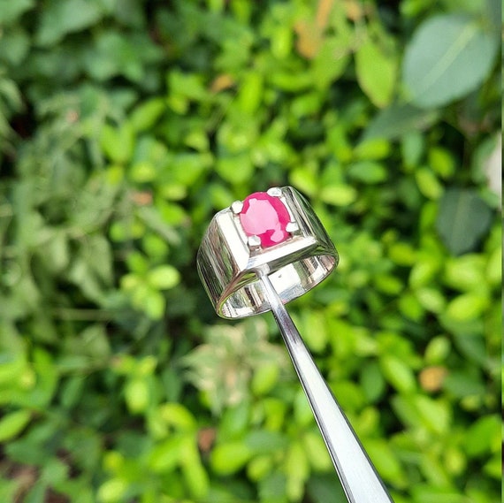 Mens Ruby Ring, Natural Ruby Ring from Afghanista… - image 4