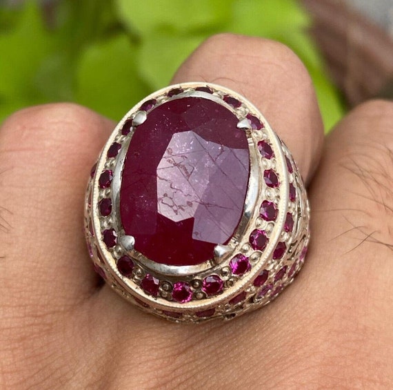 Natural African Ruby Ring African Ruby Stone Ring… - image 4
