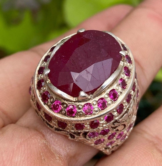 Natural African Ruby Ring African Ruby Stone Ring… - image 3