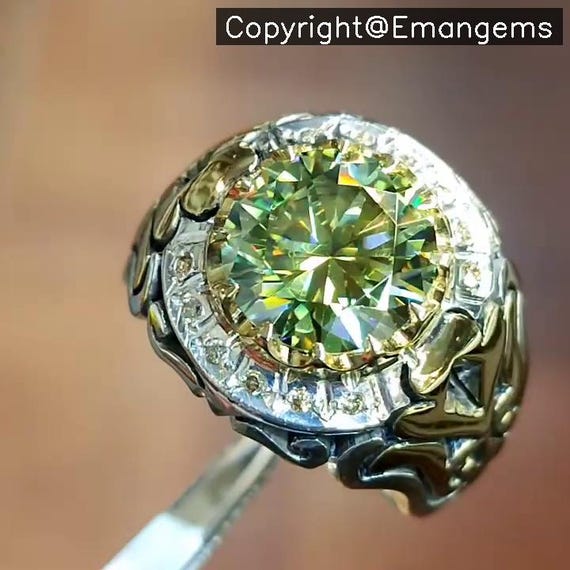 First-Class Russian Moissanite Ring Brilliant Diamond Alternative  Gemstone Jewelry for Men Women Handmade Luxury Gift