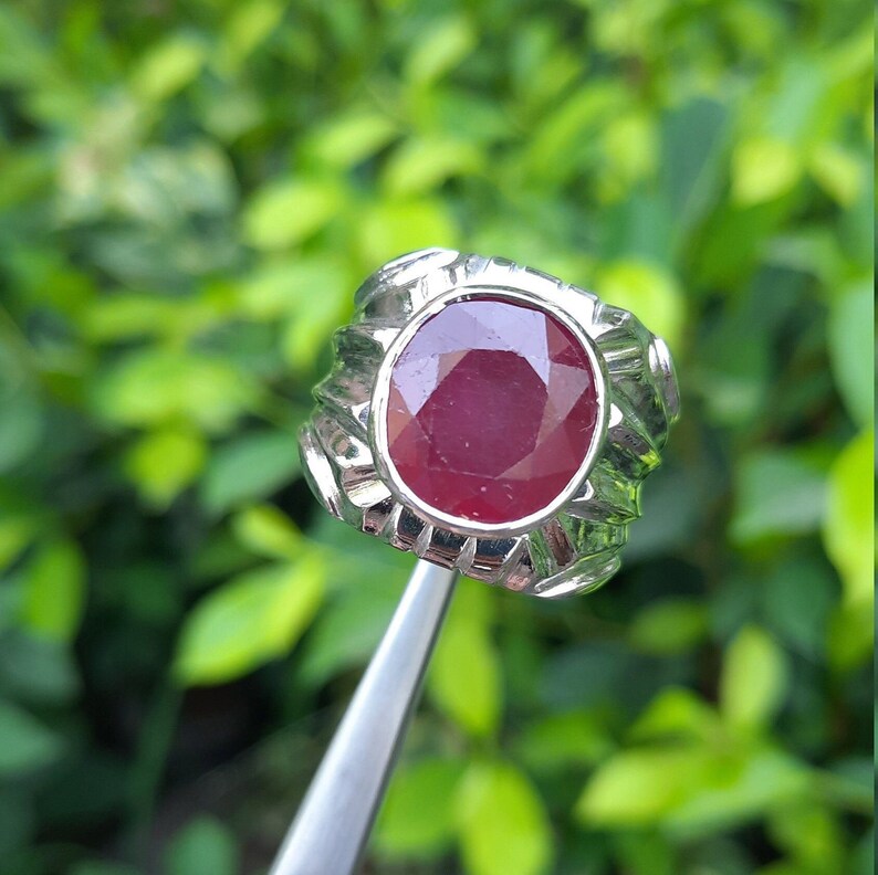 Natural Ruby Ring Real Ruby Ring Original Ruby Ring Unheated Untreated Ruby Ring Mens Genuine Ruby Ring Stone Yaqoot Stone Ring Natural Ston image 5