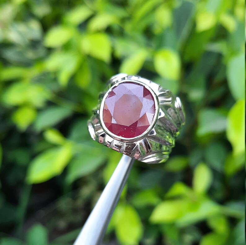 Natural Ruby Ring Real Ruby Ring Original Ruby Ring Unheated Untreated Ruby Ring Mens Genuine Ruby Ring Stone Yaqoot Stone Ring Natural Ston image 3
