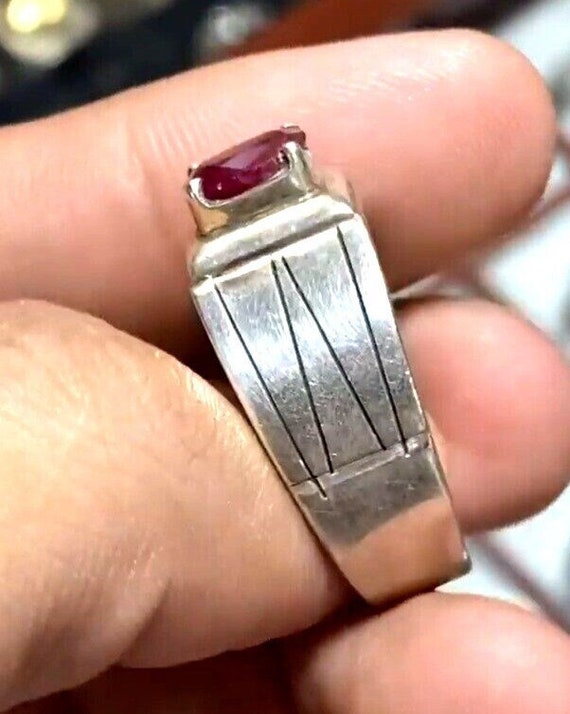 Natural Ruby Stone Fashion Ring Red Ruby Stone Ri… - image 3